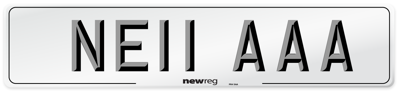 NE11 AAA Number Plate from New Reg